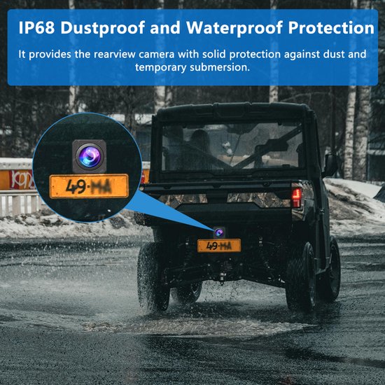 HD Achteruitrijcamera met Parkeersensor - Waterdicht (IP67), Nachtzicht, 140° Breedhoek voor Auto — afbeelding 4