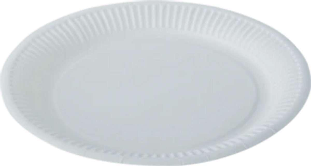 Papieren Borden – Ø 16 cm – Wit – 100 Stuks – Wegwerpborden – Geschikt voor Snacks, Taart & Catering