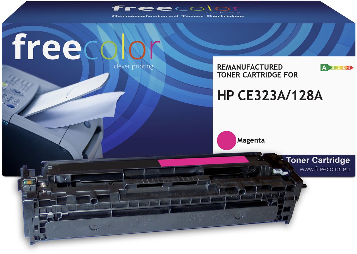 Freecolor - Vervangt HP 128A (CE323A) Toner - Magenta - 1.300 pagina's - Compatible