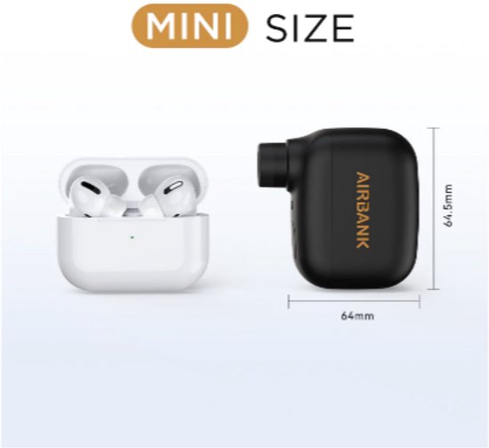 AIRBANK POCKET SE Mini Elektrische Fietspomp – Compact & Licht (93g) – USB-C Oplaadbaar – 100 PSI/6,9 bar – Draagbare Bandenpomp — afbeelding 5
