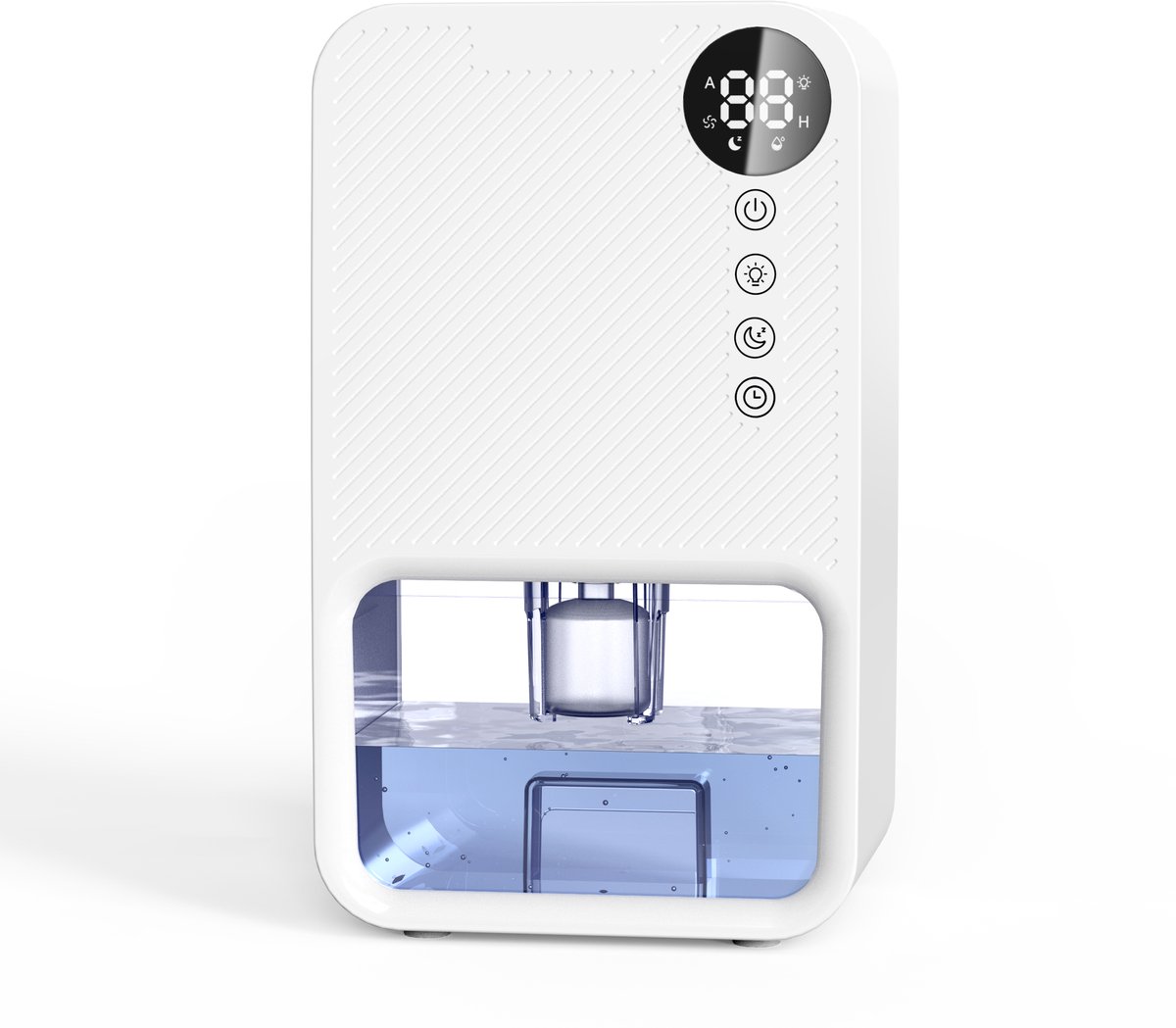 Gloovon® - Luchtontvochtiger - Ontvochtigt 300ml Per Dag in Huis - 1.1L Waterreservoir - LED - Woonkamer, Slaapkamer, Kelder & Badkamer - Dehumidifier - Wit