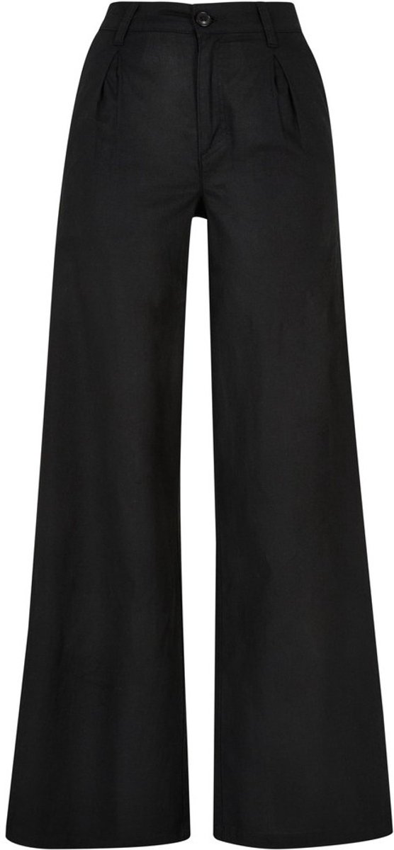 Urban Classics High Linen Mixed Wijde broek Taille 28 inch Zwart