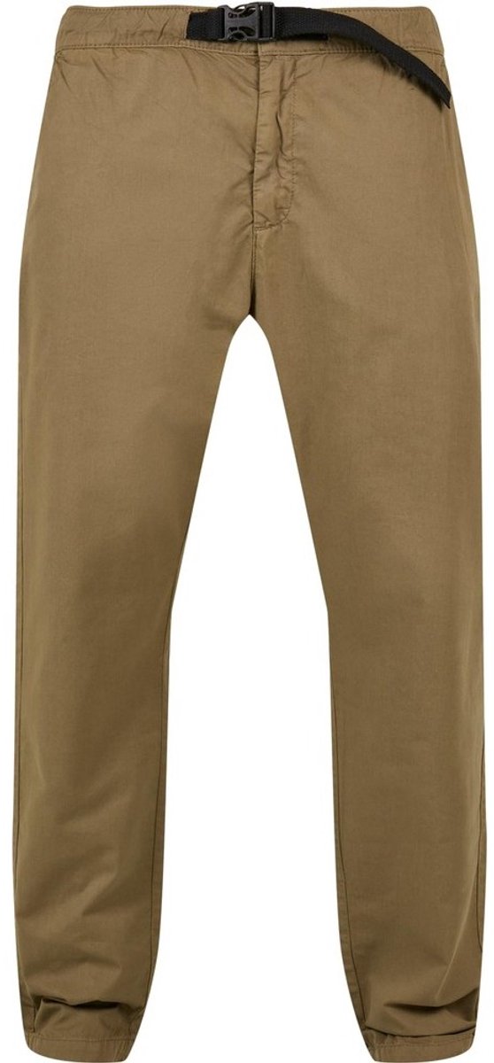 Urban Classics Chino with belt Broek rechte pijpen Taille 30 inch Groen