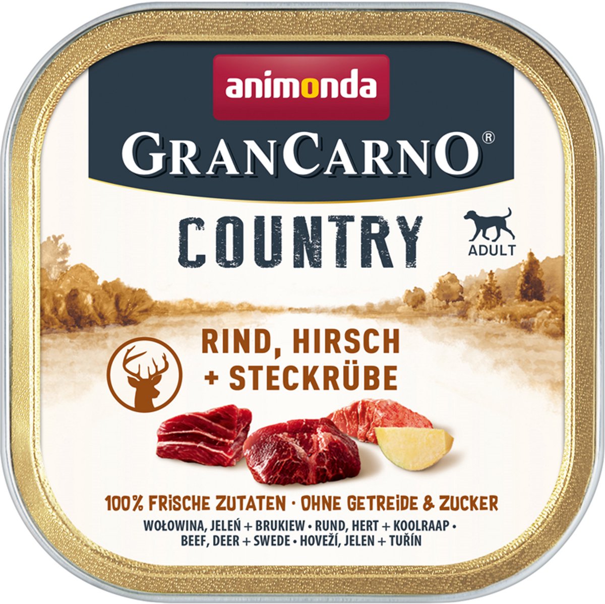 Animonda Animonda Dog - GranCarno Country Adult 22x150g - Rund, hert & koolraap