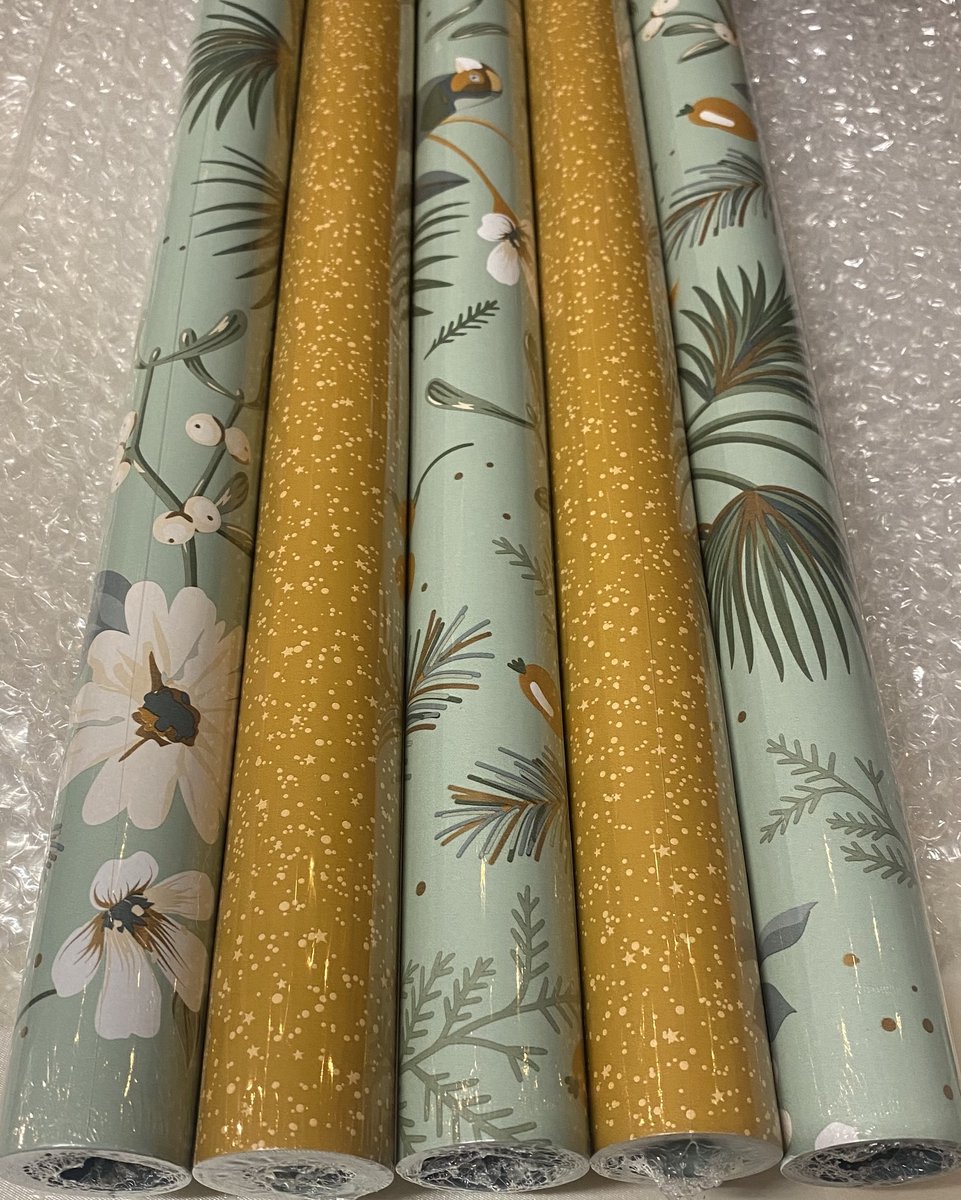 Collectiv Warehouse -dubbelzijdig-kerstpapier-inpakpapier 5 rollen vintage Christmas 300x50 cm