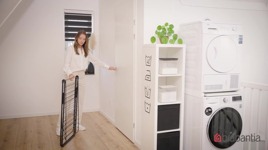 Brabantia HangOn Droogrek 25m - Inklapbaar Wasrek - met Wasknijpertasje - Matt Black