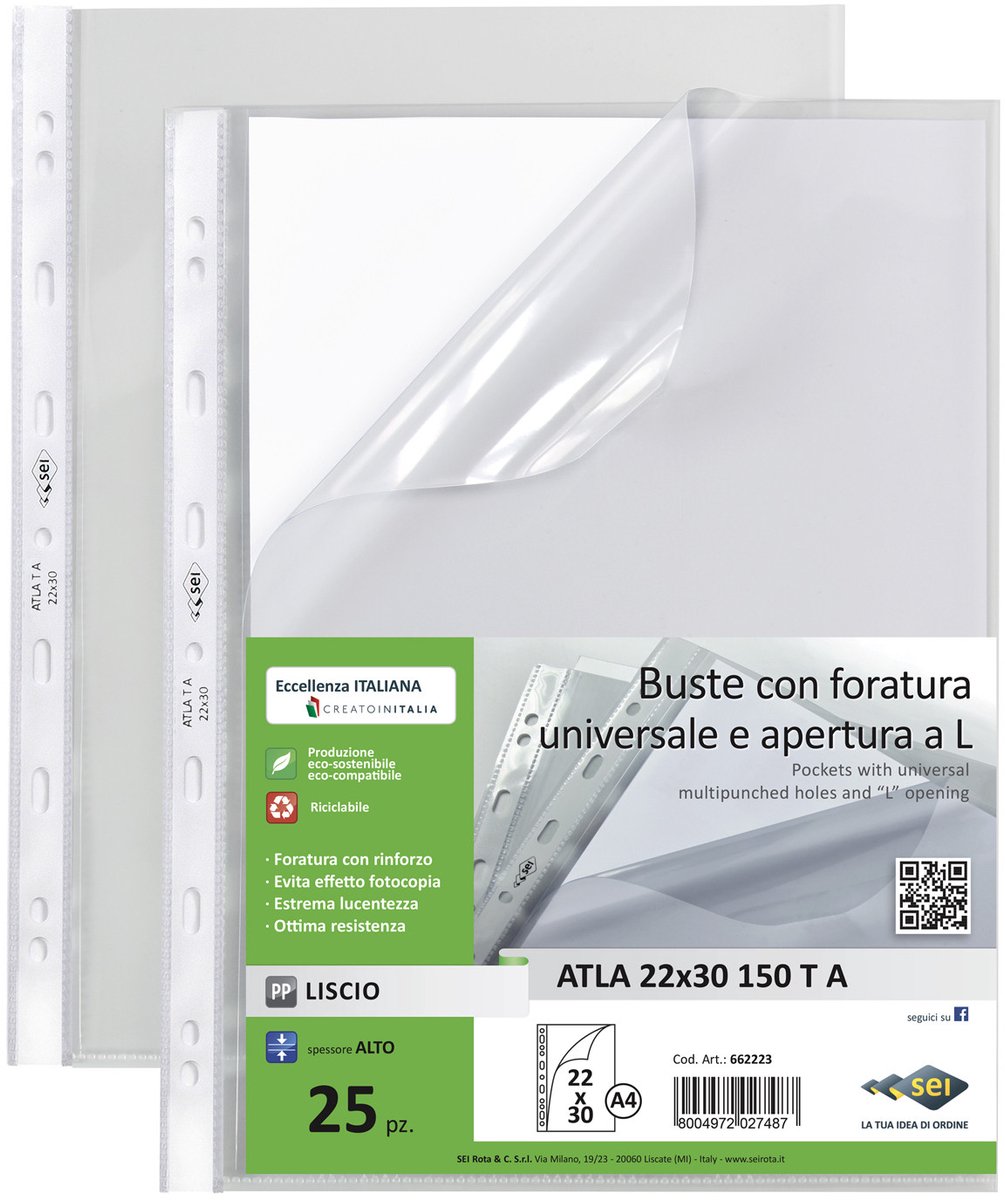 SEI Rota Atla T A sheet protector A4 Polypropyleen (PP) 25 stuk(s)