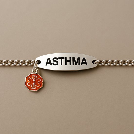 @ Lu’s Today® – Medical Alert Armband – Astma – Veiligheid & Herkenning – RVS – Verstelbaar