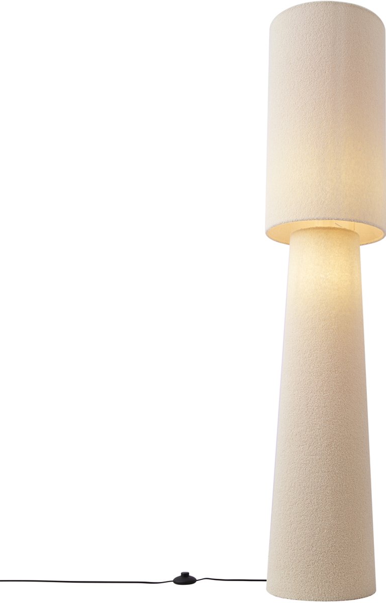 QAZQA trompet - Japandi Vloerlamp | Staande Lamp - 2 lichts - H 165 cm - Beige - Woonkamer
