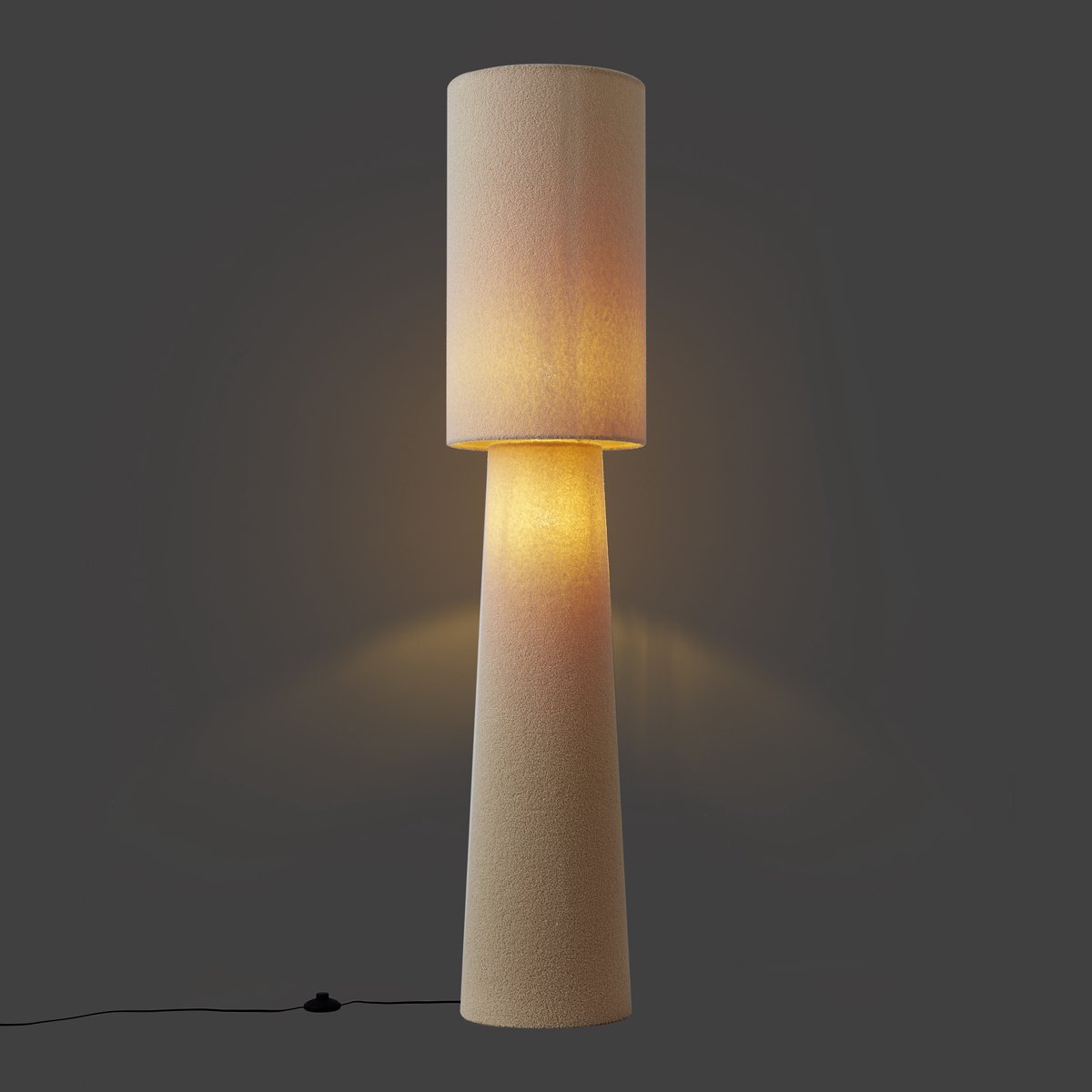 QAZQA trompet - Japandi Vloerlamp | Staande Lamp - 2 lichts - H 165 cm - Beige - Woonkamer thumbnail 5