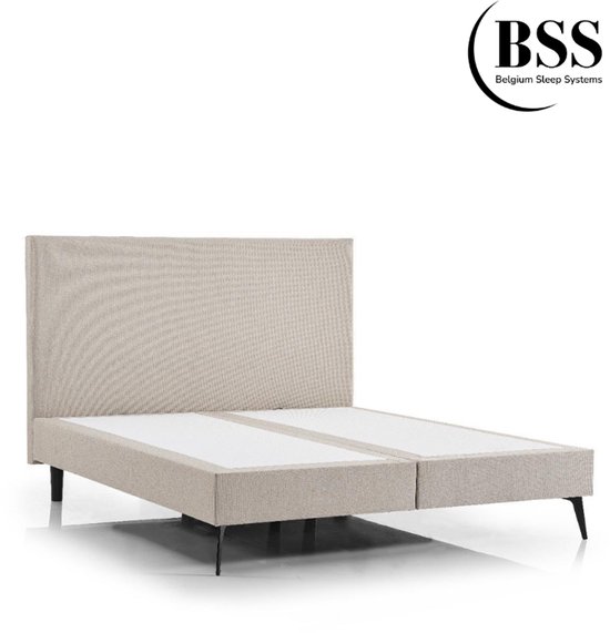 BSS Bedding Milan - Onderbox - Luxe Stoffering - 160x200 cm - Beige (zonder Matras)