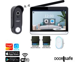 Doorsafe 4657 + WIFI & APP + Extra draadloze Gong - HD draadloze internet camera deurbel + 7