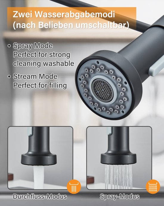 CREA Keukenkraan Uittrekbare Sproeier, Kraan Keuken met