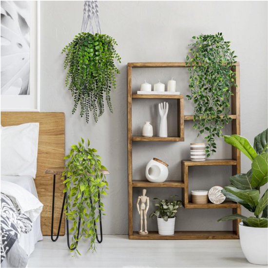 YAOYIN® Set Van 3 Kunsthangplanten, Kunstplanten Hangend In Een Pot Kunsthangplanten Eucalyptus Kunstplanten Als Echte Nepplanten Voor Moderne Binnen En Buitentuindecoratie Op Balkon