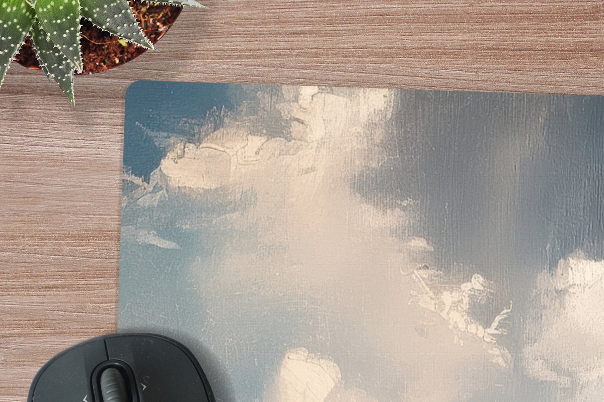 Muismat XXL 90x60 cm - Bureau onderlegger - Bureau mat Klif - Zee - Boom - Bureaumat - Gaming mousepad xl - Bureaulegger groot - Computer deskmat