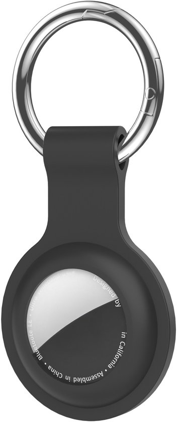JUALL Sleutelhanger Geschikt voor Apple AirTag (2) - Beschermende Siliconen Houder & Hoesje - Zwart