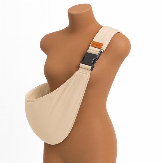 Foto: Baby carrier draagdoek peuter draagzak buikdrager eenvoudig ergonomisch verstelbaar stijlvol beige