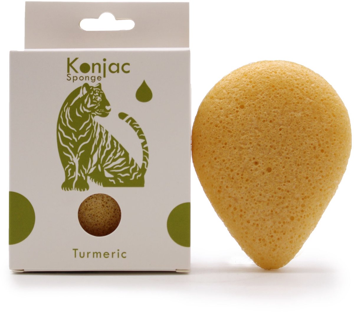 Traanvormige Konjac Spons - Kurkuma - Anti-rimpel