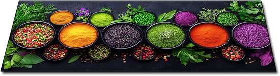 Tapis de cuisine Papillon - Le tapis de cuisine épais - 120 x 50 cm - Bols à herbes