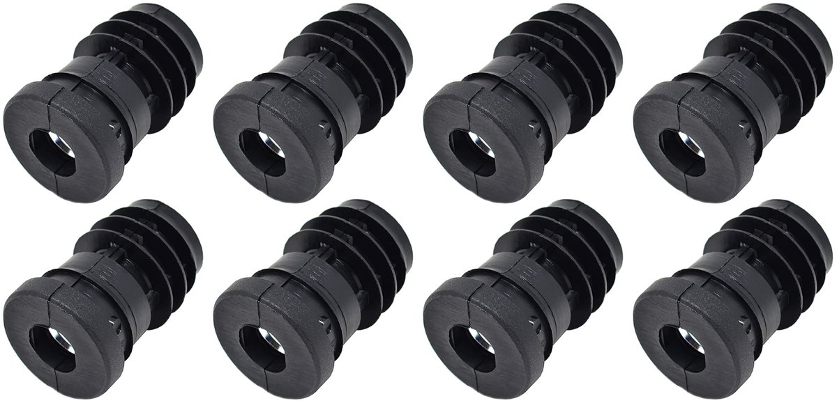 8x Schroefdraadstoppen Ã˜25 mm - Metalen Moer - Voor Ronde Buis 1,5-2 mm