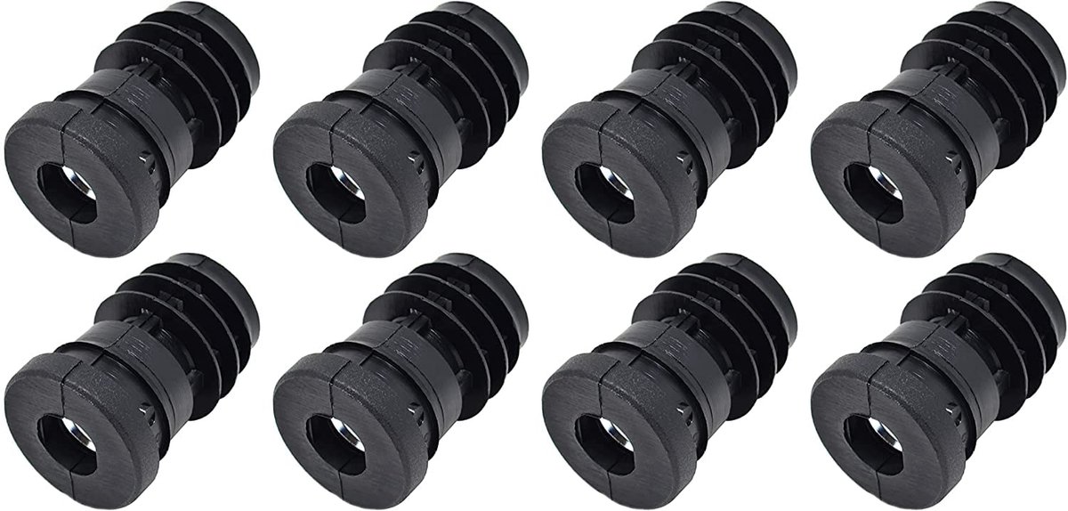 8x Ronde Buispluggen - Schroefdraadstoppen Ã˜ 25 mm - Metalen Moer M8