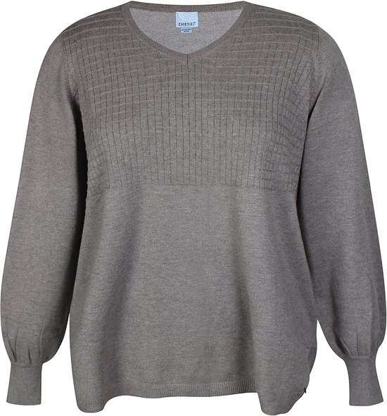 Zhenzi Zh-Kogle 994-Pullover L/ S Semi gris mélangé Taille M 46/48