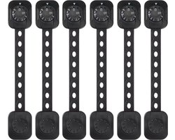 Kinderslot kastjes - Zelfklevend kinderslot - Dubbel op slot - Kinderslot op maat - Baby veiligheid - 6 stuks - Zwart