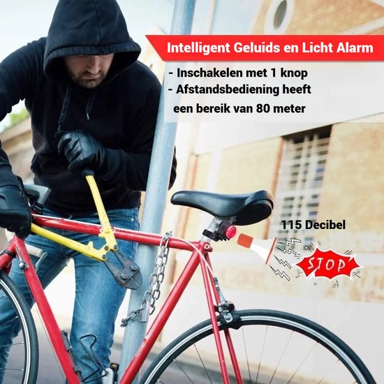 BlueTime - Fietsachterlicht met Alarm - USB oplaadbaar - Slim Remlicht - IP65 waterdicht - Inclusief 1 Afstandsbediening - Fietsalarm met afstandsbediening - Fietsalarm - Scooter alarm — afbeelding 3
