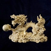 Feng Shui Chinese Draak – Geluk en Bescherming voor Huis en Kantoor 20x12cm Houtkleur