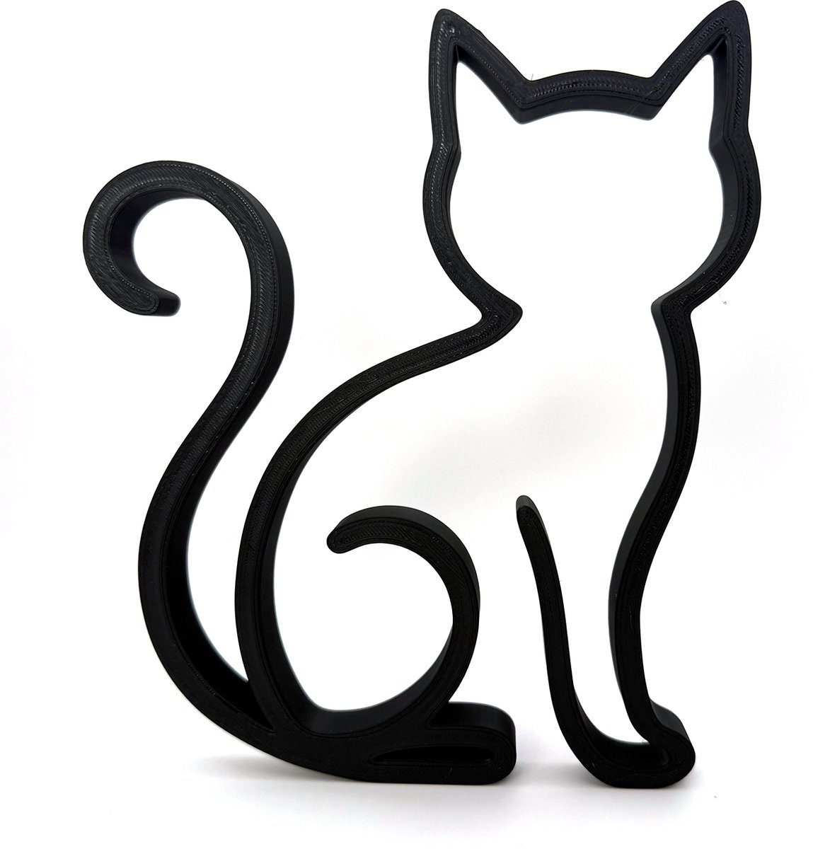 Kattenbeeldje - zwart - 20 cm hoog