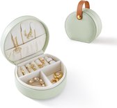 kleine reissieradendoos - draagbare sieradenorganizer - voor kettingen, ringen en oorbellen - sieraden doos - Opbergbox - Juwelendoos - Organizer - essentiële reisaccessoires - voor sieraden voor vrouwen en meisjes - Groene