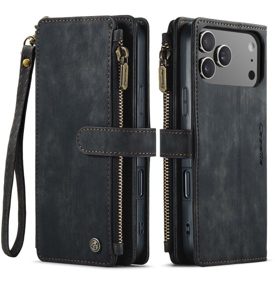Étui CaseMe - Compatible avec iPhone 17 Pro Max - Étui portefeuille CaseMe C30 - Zwart