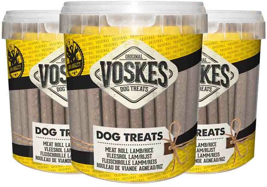 Voskes Emmer Vleesrol Lam - Rijst - 3 x 600 gr - Voordeelverpakking