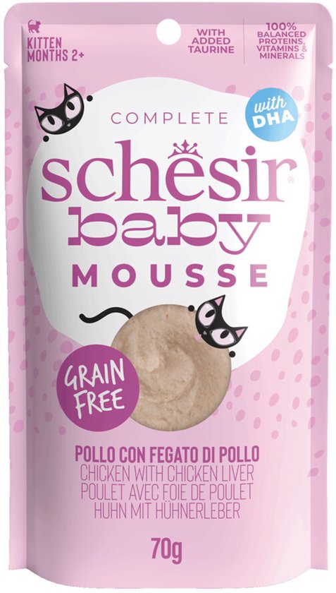 Schesir Baby Kitten Mousse Kip - 12 x 70 gr - Voordeelverpakking