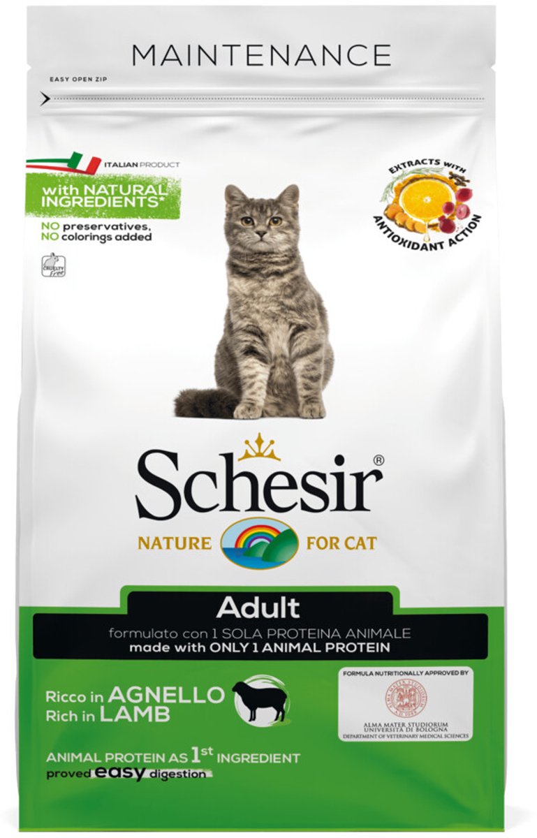 8x Schesir Kattenvoer Dry Maintenance Lam 400 gr