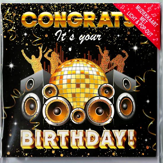 LIHAO Verjaardagskaart voor kinderen, verjaardagskaart met muziek en licht, verjaardagskaarten, pop-up kaart, verjaardagskaart, verjaardagskaart, kinderverjaardag, Happy Birthday-cadeau