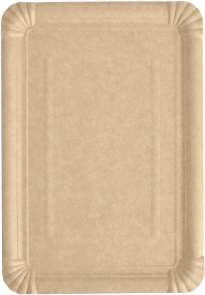 250 Borden, karton pure hoekig 18 cm x 26 cm bruin