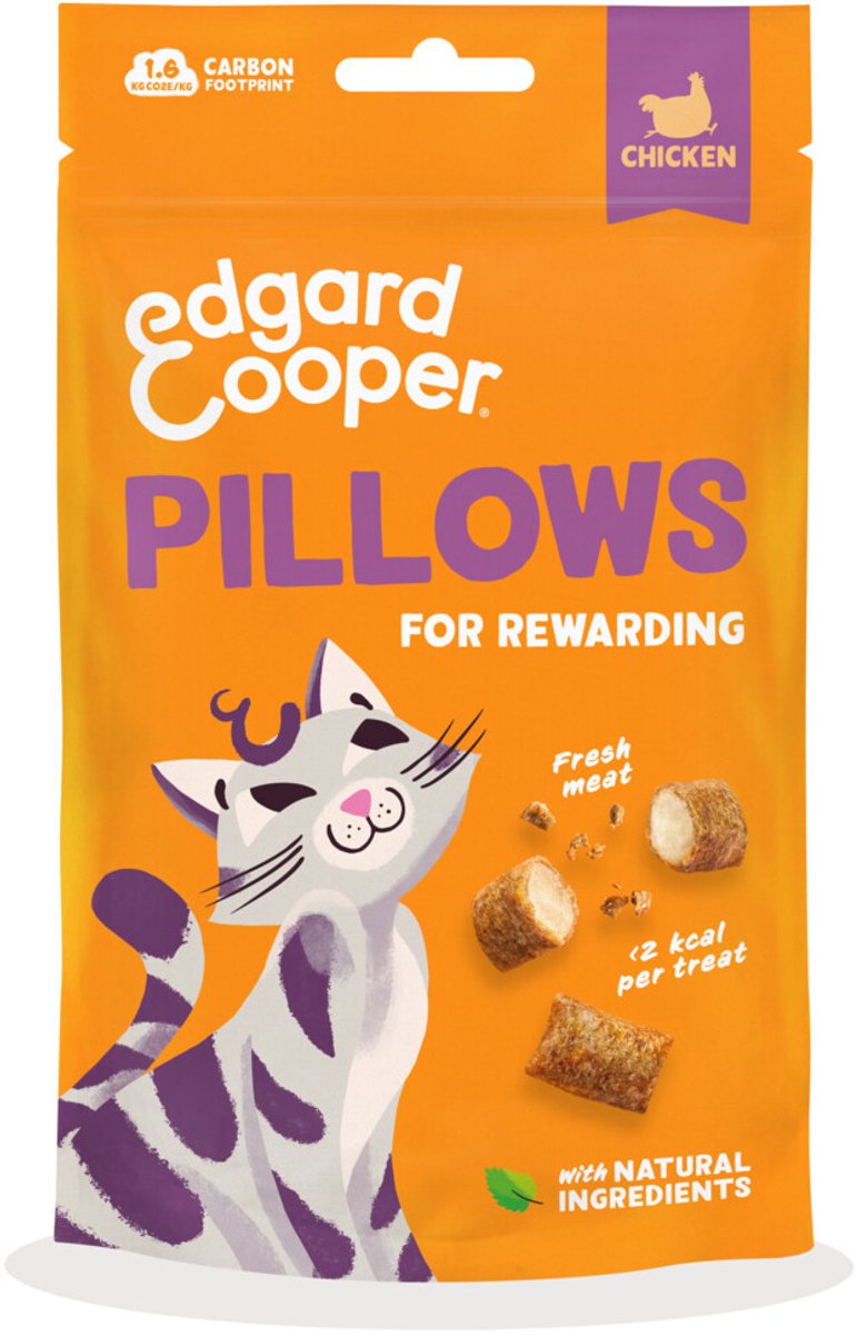 Edgard & Cooper Adult Pillows Kattensnack Kip - 8 x 60 gr - Voordeelverpakking
