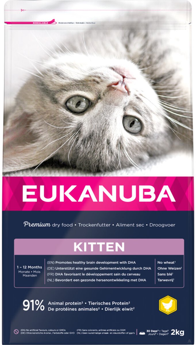 Eukanuba Junior Kitten Kattenvoer Kip – Lever – 4 x 2 kg – Voordeelverpakking