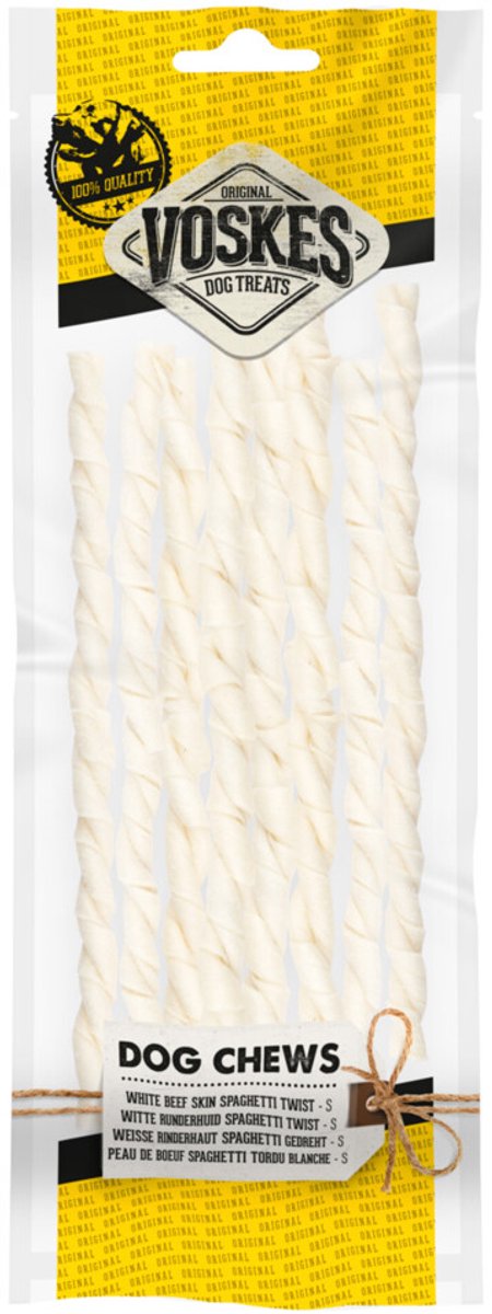 Voskes Hondensnacks Spaghetti White 20 cm - 10 x 8 stuks - Voordeelverpakking