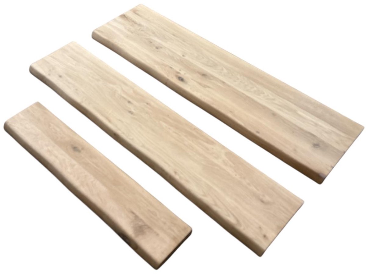Eiken wandplank- Toiletplank - 40x400mm - 100cm - Houten planchet- Boomstamplank - Wandpla