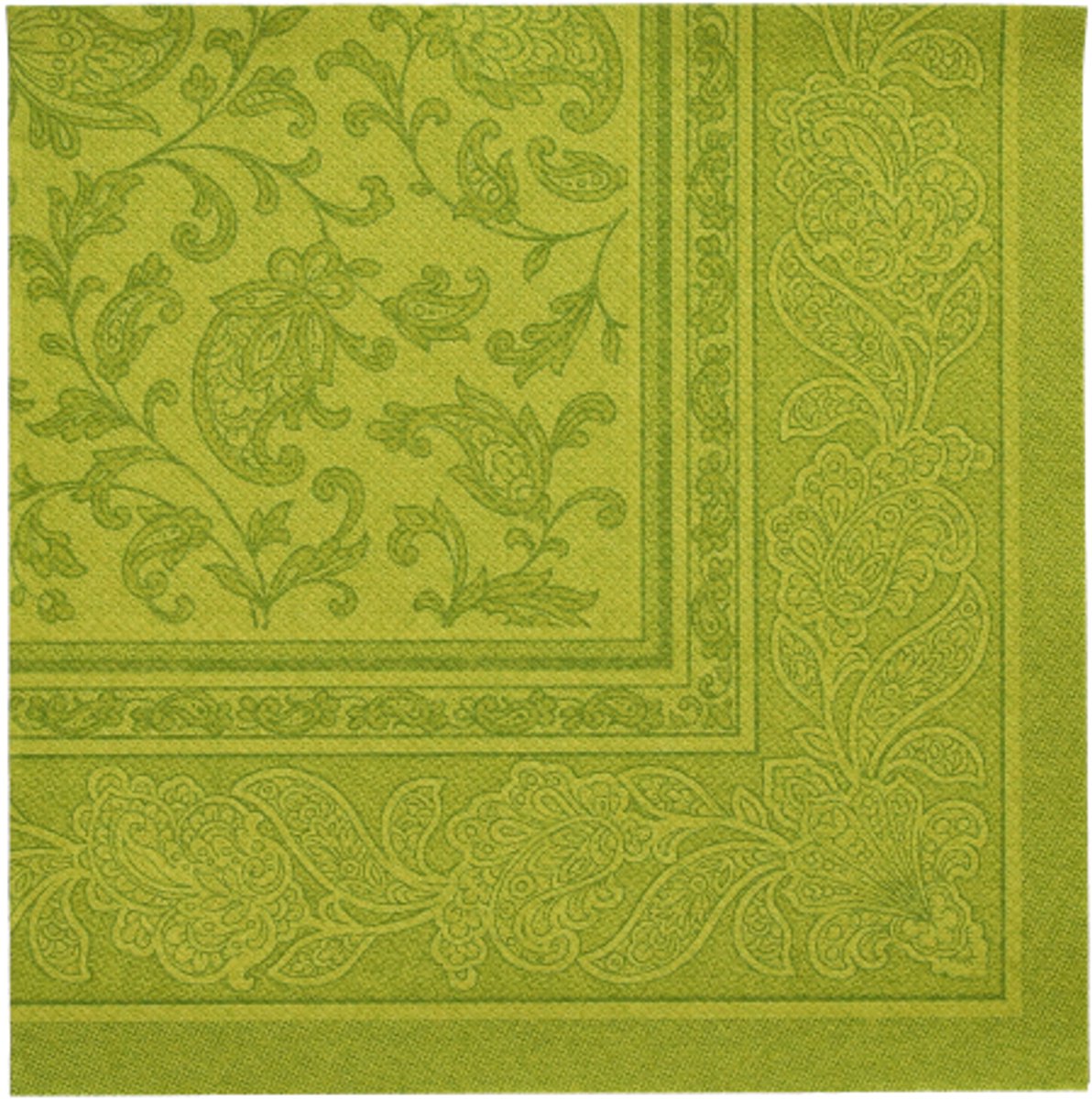 50 Servetten ROYAL Collection 1/4 vouw 40 cm x 40 cm olijfgroen Ornaments