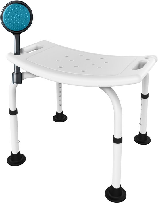 Brixy Douchekruk - In Hoogte Verstelbaar - Douchestoel - Anti-Slip - Met Douchekophouder - Max. 150 kg - Wit