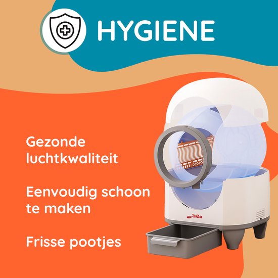 Kattentoilet, toilet, met ontgeuringsset en afstandsbediening, automatische UV-desinfectie, zelfreinigende functie. (40 x 39 x 56 cm, grijs
