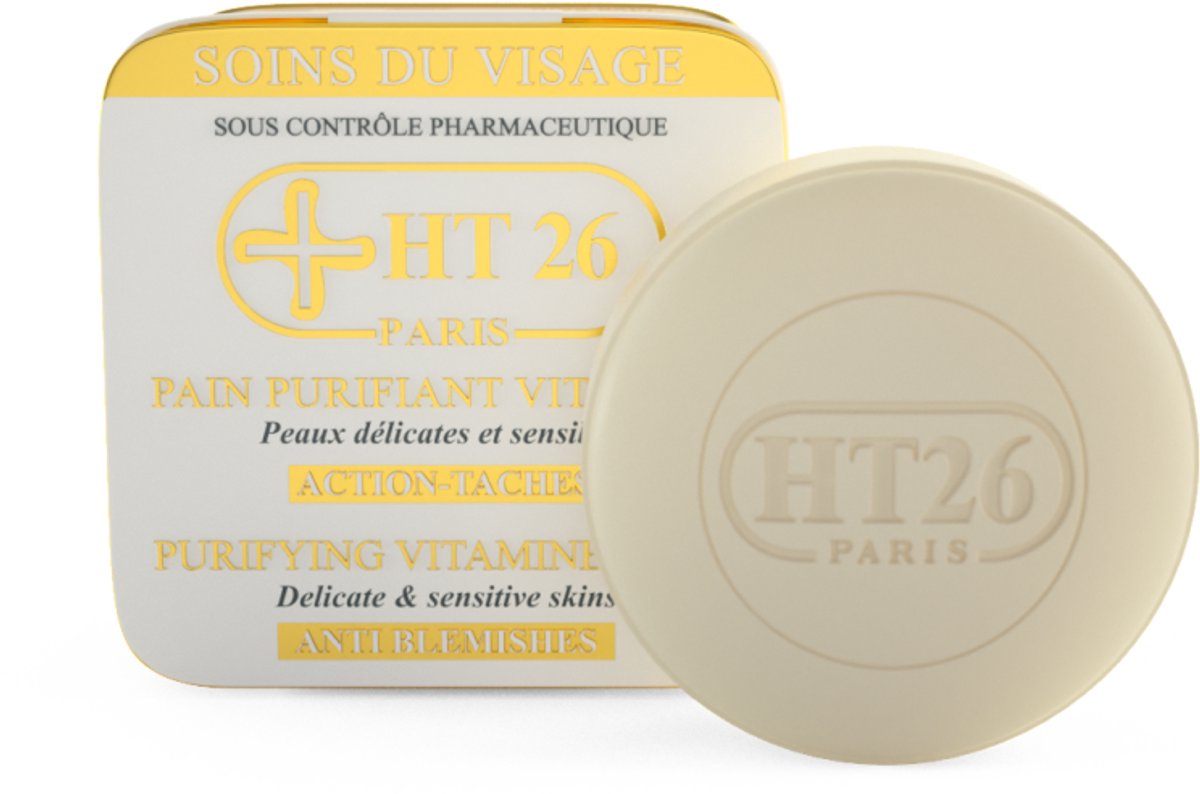 HT26 – 150GR Pain Purifiant Savon – Diep Reinigende Zeep voor Gevoelige Huid – Verwijdert Onzuiverheden & Talg – Met Vitamine E – Zeepvrije Basis – Voor een Schone, Heldere & Soepele Teint