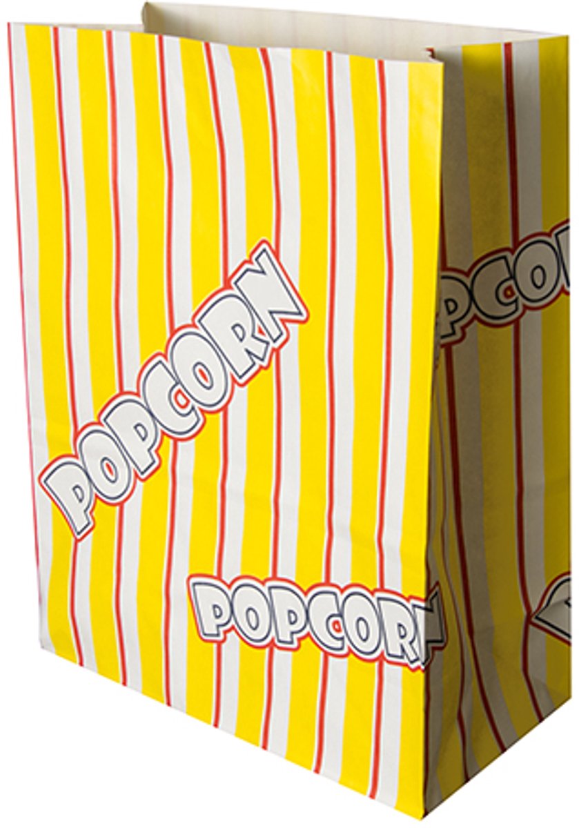 Image of 100 Popcorn zak, Ersatz papier 4,5 l 24,5 cm x 19 cm x 9,5 cm Popcorn vetvrij