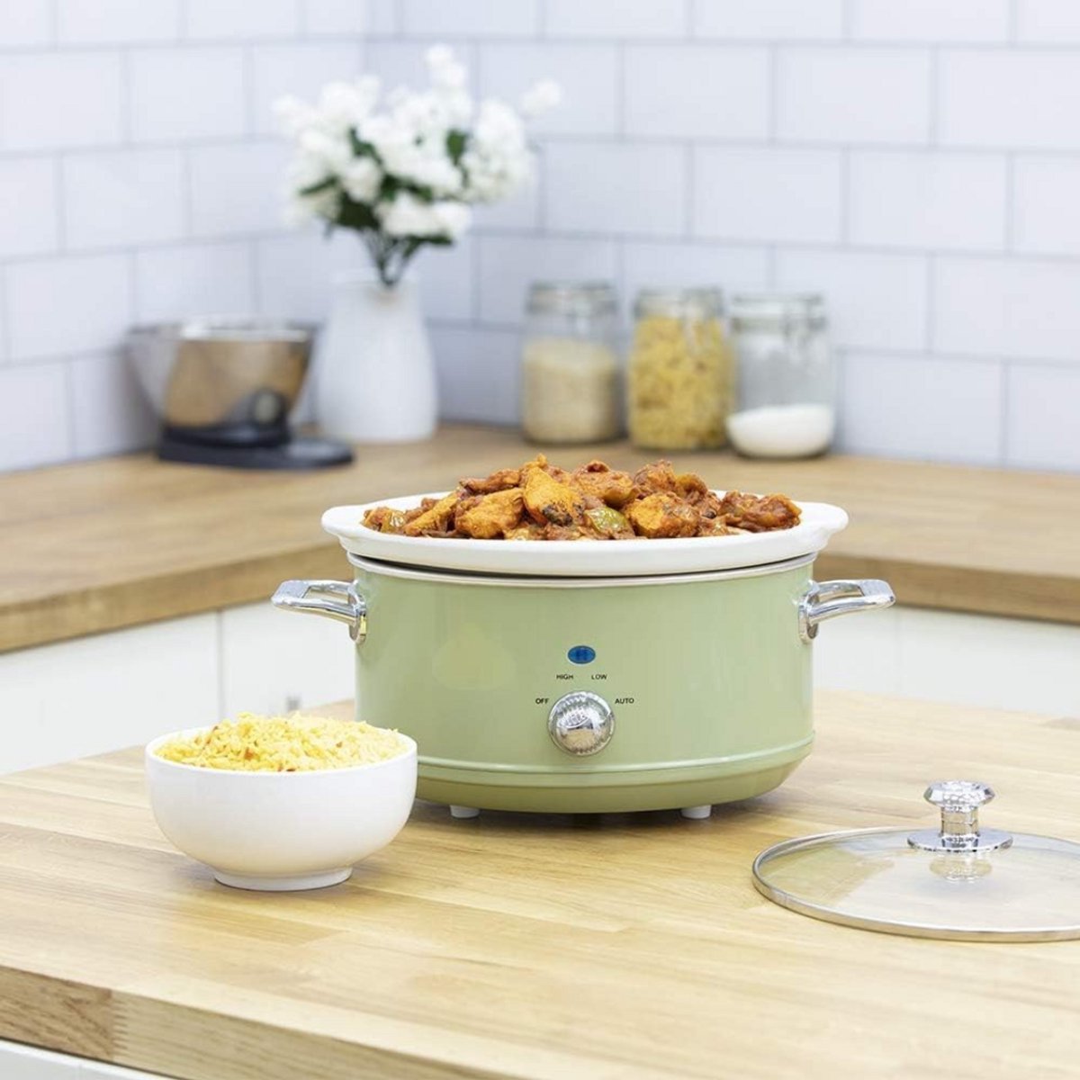 SCH® Slowcooker met timer - Slowcooker - Crockpot - Groente - 27cm x 34cm x 22cm – foto 3