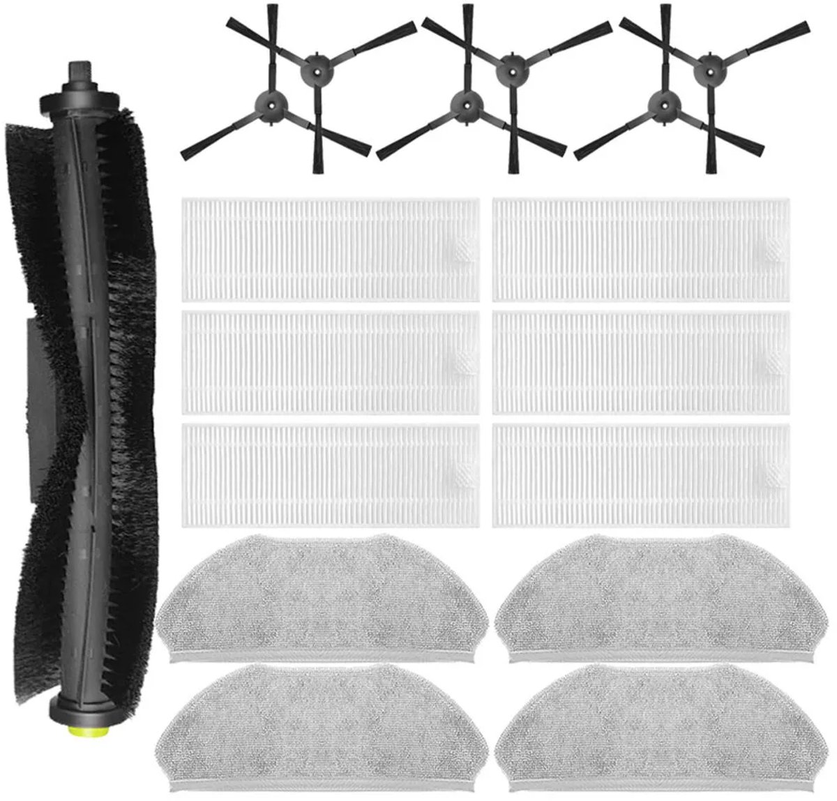17 stuks geschikt voor 360 S10 X100 MAX Robotstofzuiger Accessoires Hoofd- en zijborstelfilterset