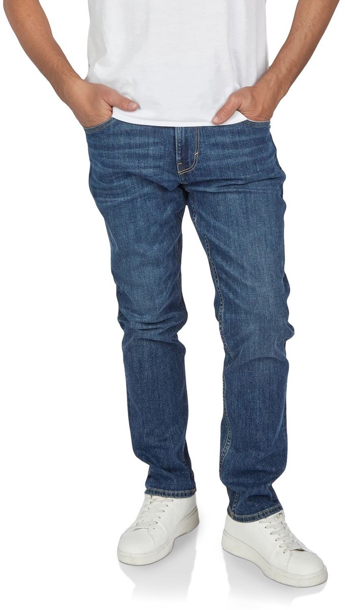 Tom Tailor Heren Jeans Broeken Josh slim Fit Blauw Volwassenen Stretch Spijkerbroek