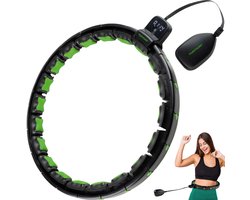 Tunturi Smart Adjustable Hoelahoep - Massage Hoela Hoep Met Gewicht - Fitness Hula Hoop 1,5 kg - Taille Omtrek Verstelbaar Van 44 tot 106 cm - Incl. Display